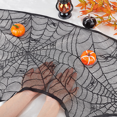 Halloween Theme Polyester Lace Embroidery Table Mats AJEW-WH0166-64-1