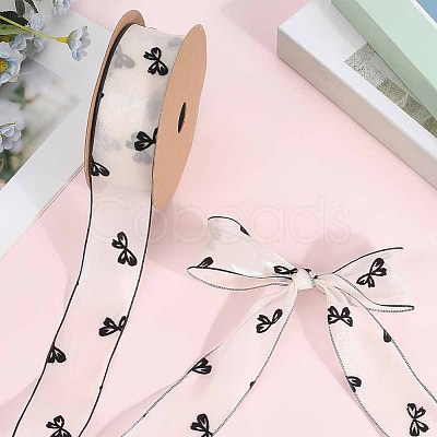1Roll Printed Polyester Chiffon Ribbons OCOR-CY0002-35A-1