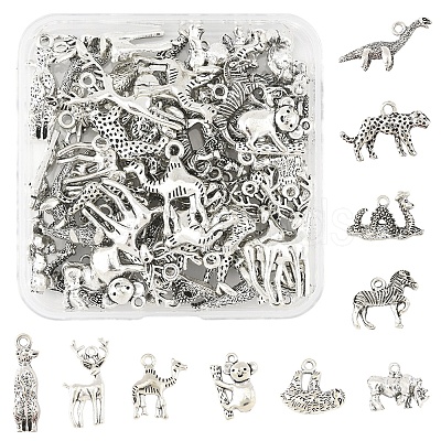 50Pcs Tibetan Style Alloy Animals Pendants FIND-FS0004-34-1