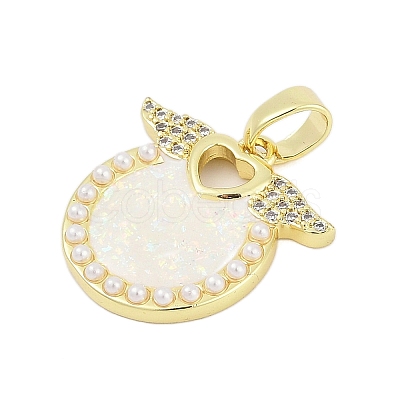 Brass Micro Pave Cubic Zirconia Pendants KK-I723-12G-1