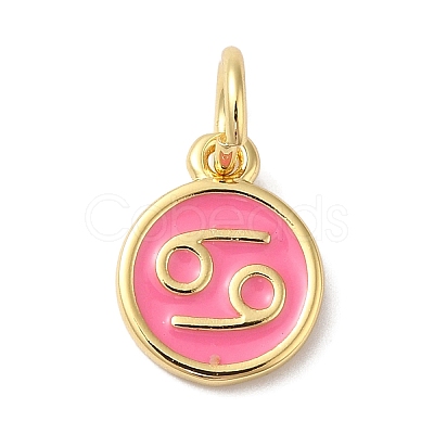 Real 18K Gold Plated Brass Enamel Charms KK-L216-001G-B04-1
