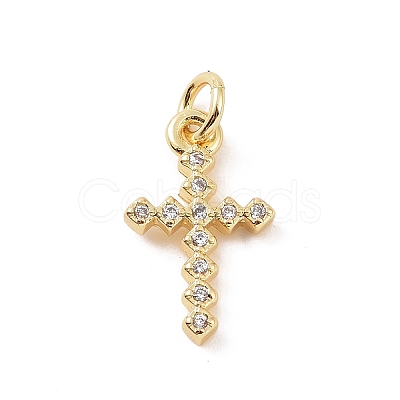 Brass Micro Pave Cubic Zirconia Charms KK-C012-43G-1