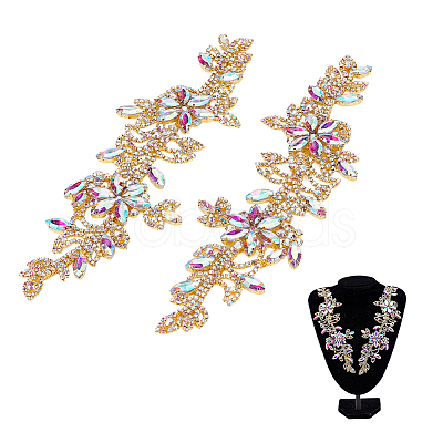 Glass & Alloy Embroider Thread Iron on/Sew On Patches PATC-WH0023-11G-1