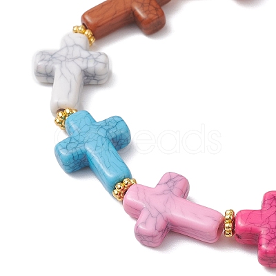 Cross Acrylic Stretch Bracelets BJEW-JB12616-1