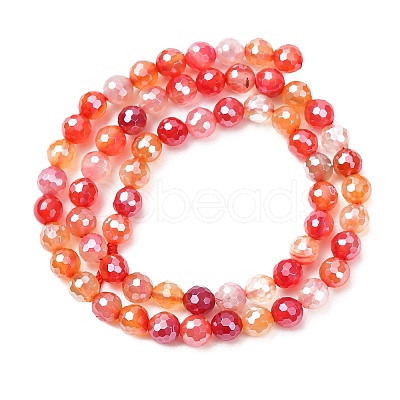 Natural Banded Agate Beads Strands G-B191-A01-6mm-1