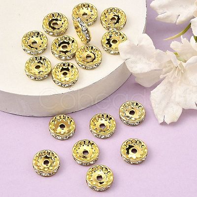 Brass Rhinestone Spacer Beads RB-A014-Z12mm-01G-1
