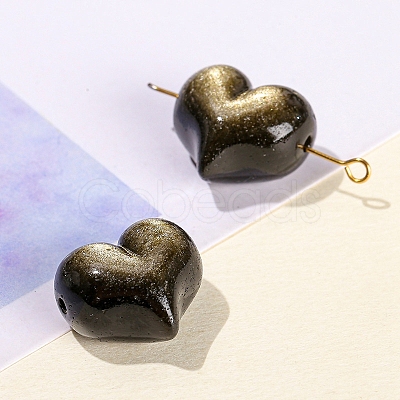 Natural Golden Sheen Obsidian Beads PW-WG54949-01-1