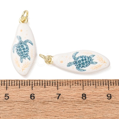 Printed Brass Pendants KK-CBA3895-02B-G-1
