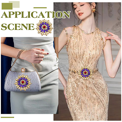 2Pcs Alloy Glass Rhinestone Cabochons FIND-FG0004-83G-1