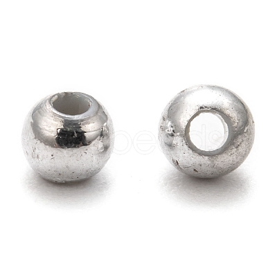 Plating Plastic Acrylic Round Beads PACR-L003-4mm-S-1