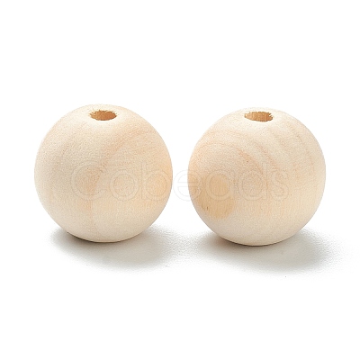 Natural Unfinished Wood Beads WOOD-XCP0001-19H-1