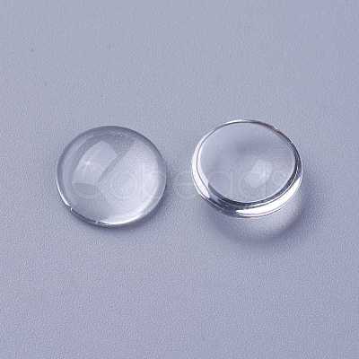 Transparent Glass Cabochons GGLA-R026-12mm-1