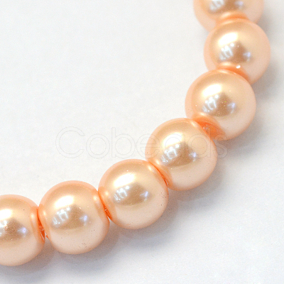 Baking Paint Pearlized Glass Pearl Round Bead Strands X-HY-Q003-4mm-18-1