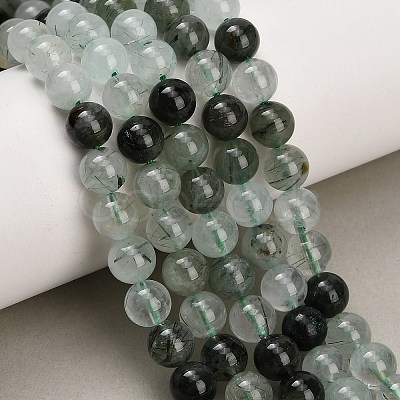 Natural Green Rutilated Quartz Beads Strands GG-CBAC678-A01-8mm-1