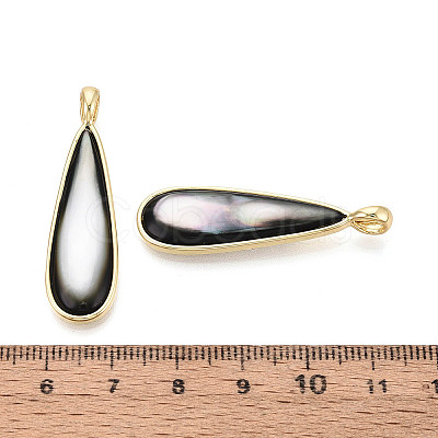 Natural Black Lip Shell Pendants KK-T073-65C-1