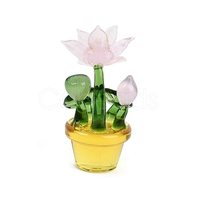 Handmade Lampwork Potted Plant Display Decoration LAMP-Q005-09A-1