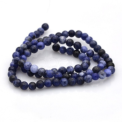 Natural Sodalite Round Beads Strands G-N0120-19-4mm-1