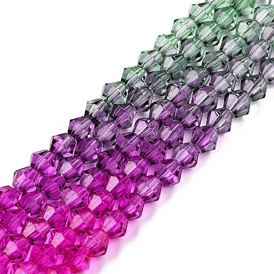 Gradient Color Baking Painted Glass Bead Strands DGLA-A039-T4mm-A09-1