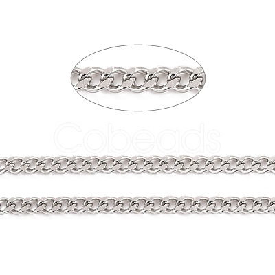Tarnish Resistant 304 Stainless Steel Cuban Link Chains CHS-K016-03A-P-1