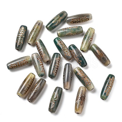 Tibetan Style dZi Beads TDZI-E004-34-1
