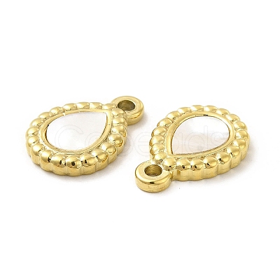 Natural White Shell Teardrop Charms STAS-J401-VC667-1