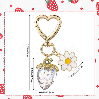 Acrylic Strawberry Pendant Decoration HJEW-SW00120-03-1