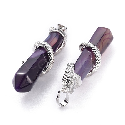 Natural Agate Big Pointed Pendants G-F696-B11-1