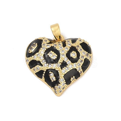 Brass Micro Pave Clear Cubic Zirconia Pendants X-KK-R221-01G-01-1