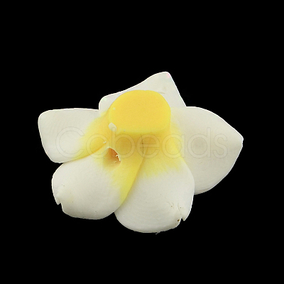 Handmade Polymer Clay 3D Flower Plumeria Beads LS-X-CLAY-Q192-30mm-14-1