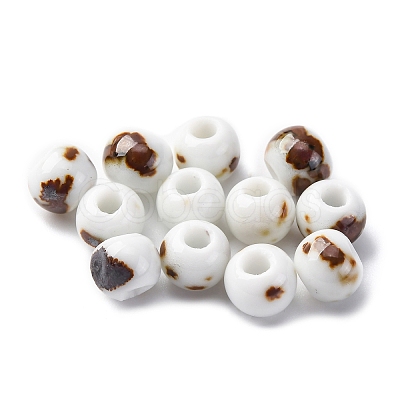 Bright Glazed Porcelain Beads PORC-D300-A06-1