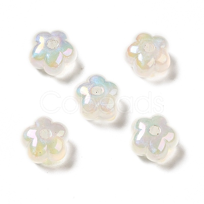 UV Plating Rainbow Iridescent Acrylic Beads PACR-M002-05A-1