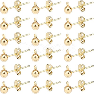 20Pcs Brass Post Earring Findings KK-PH0001-78-1