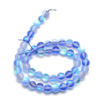 Synthetic Moonstone Beads Strands G-F142-8mm-08-1