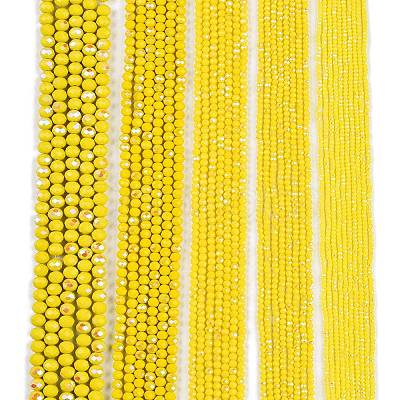 Electroplate Opaque Solid Color Glass Beads Strands EGLA-A044-P4mm-L04-1