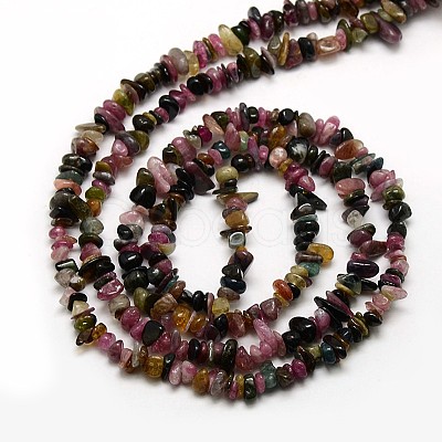 Natural Multicolor Tourmaline Nuggets Bead Strands G-L154-B-07-1