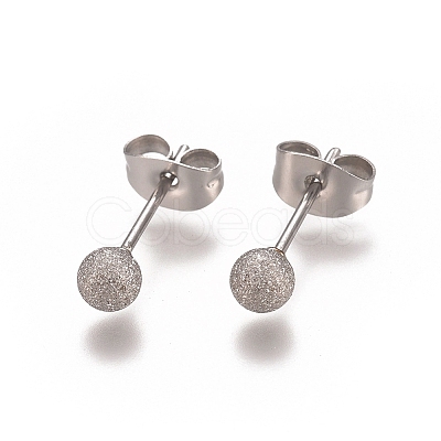 Tarnish Resistant 304 Stainless Steel Stud Earrings EJEW-L215-58B-P-1