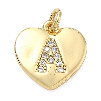 Brass Micro Pave Clear Cubic Zirconia Pendants KK-D229-01G-1