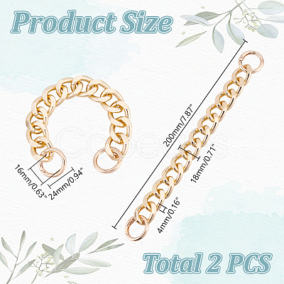 2Pcs Aluminum Curb Chain Purse Strap Extender FIND-HY0004-37LG-1
