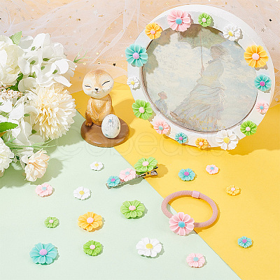 90Pcs 15 Styles Opaque Resin Cabochons CRES-PH0001-11-1