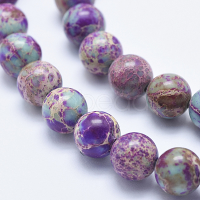Natural Imperial Jasper Beads Strands G-I122-8mm-15-1