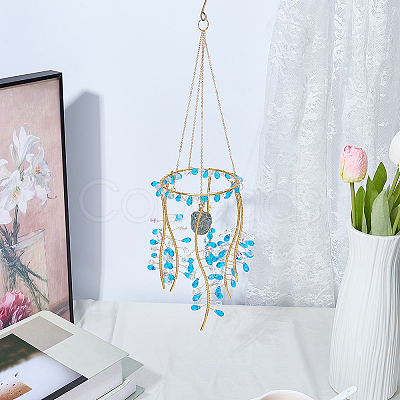 1Bag Iron & Glass Hanging Ornaments HJEW-SP0001-65B-1