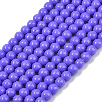 Painted Glass Bead Strands DGLA-S071-8mm-B41-1