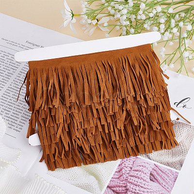 5 Yards Faux Suede Tassel Trimming DIY-GF0008-64-1