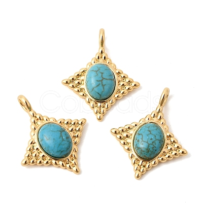 Synthetic Turquoise Pendants KK-Z149-14G-01-1