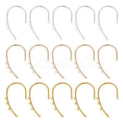 18Pcs 3 Colors Iron Ear Cuff Findings EJEW-UN0002-31-1