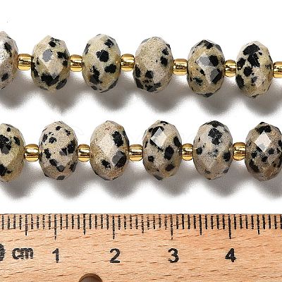 Natural Dalmatian Jasper Beads Strands G-P573-A63-10x6mm-1
