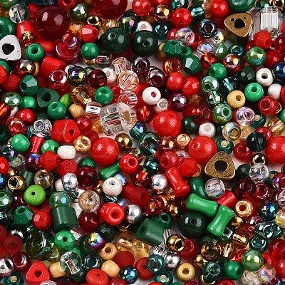 Christmas Theme Glass Seed Beads SEED-N007-13K-1