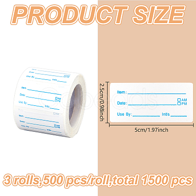 500Pcs Rectangle Roll Stickers DIY-WH0152-935A-1