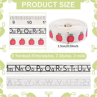 3 Rolls 3 Styles Cotton Ribbons SRIB-PH0001-93-1