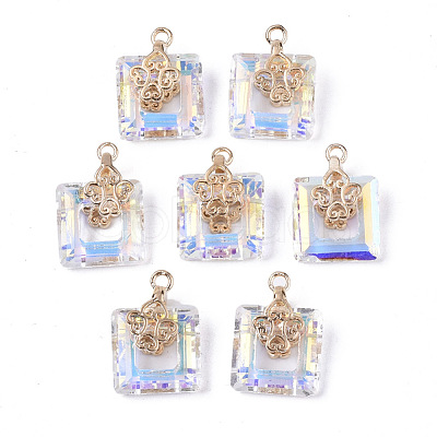 Electroplate Glass Charms X-EGLA-N005-002C-1